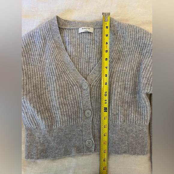 Babaton Light Gray Ribbed Cashmere Sweater - Picture 5 of 8